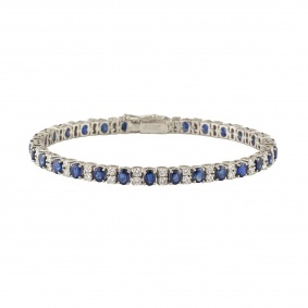 White Gold Diamond and Sapphire Bracelet